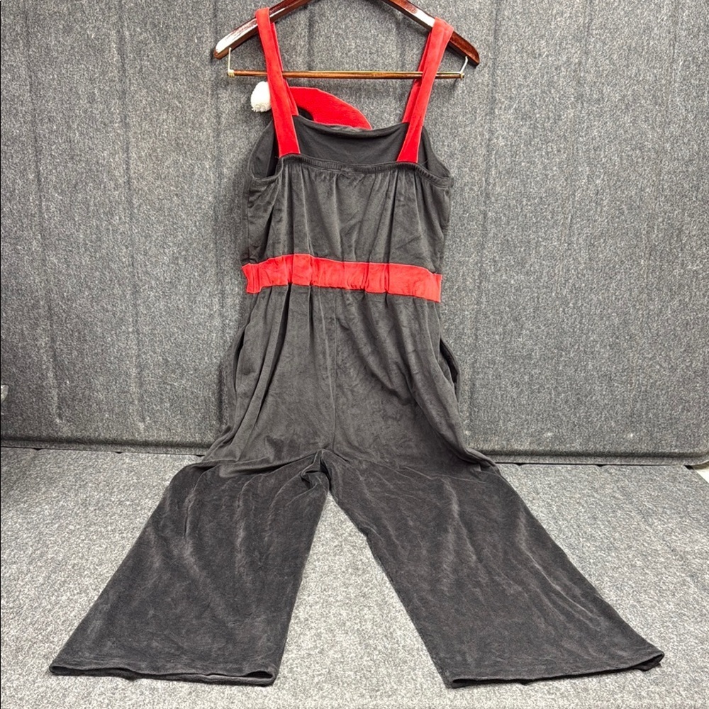 Nightmare Before Christmas Red and Black Wide Leg Jumpsuit with Jack Skeleton - Picture 3 of 4